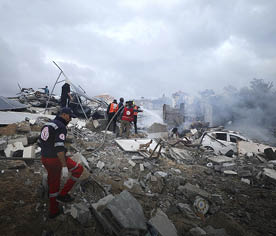 Palestine Red Crescent Society teams are continuing to provide medical aid in Gaza.